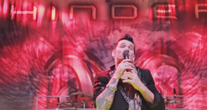 hinder hit the ground