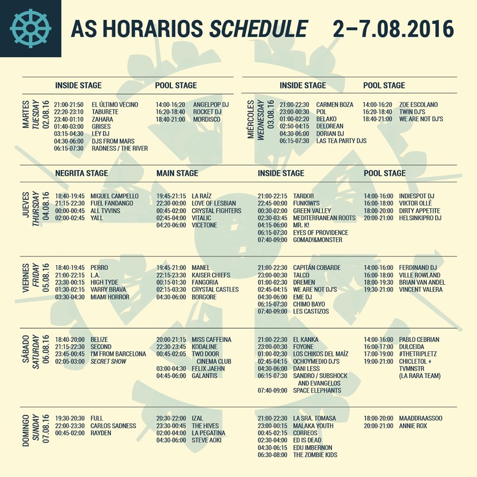 arenal horarios
