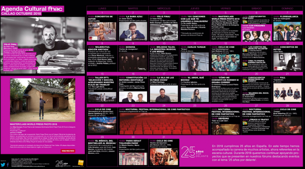 agenda octubre fnac callao