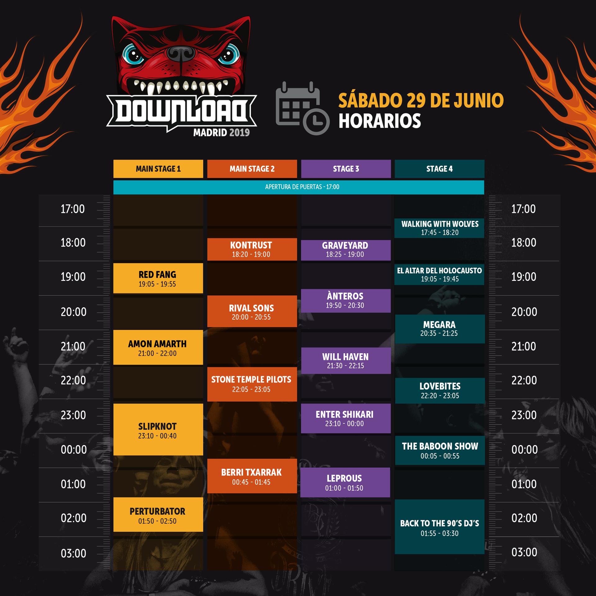horarios download sabado