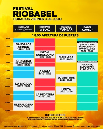 rio babel horarios